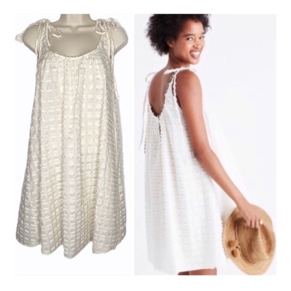 NWT Madewell Ivory Havana Toe Shoulder Beach Dress Sz Large